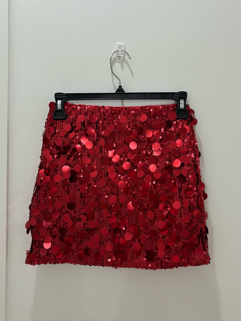 SHEIN Red Sequin Mini Skirt - Sparkling Party Skirt